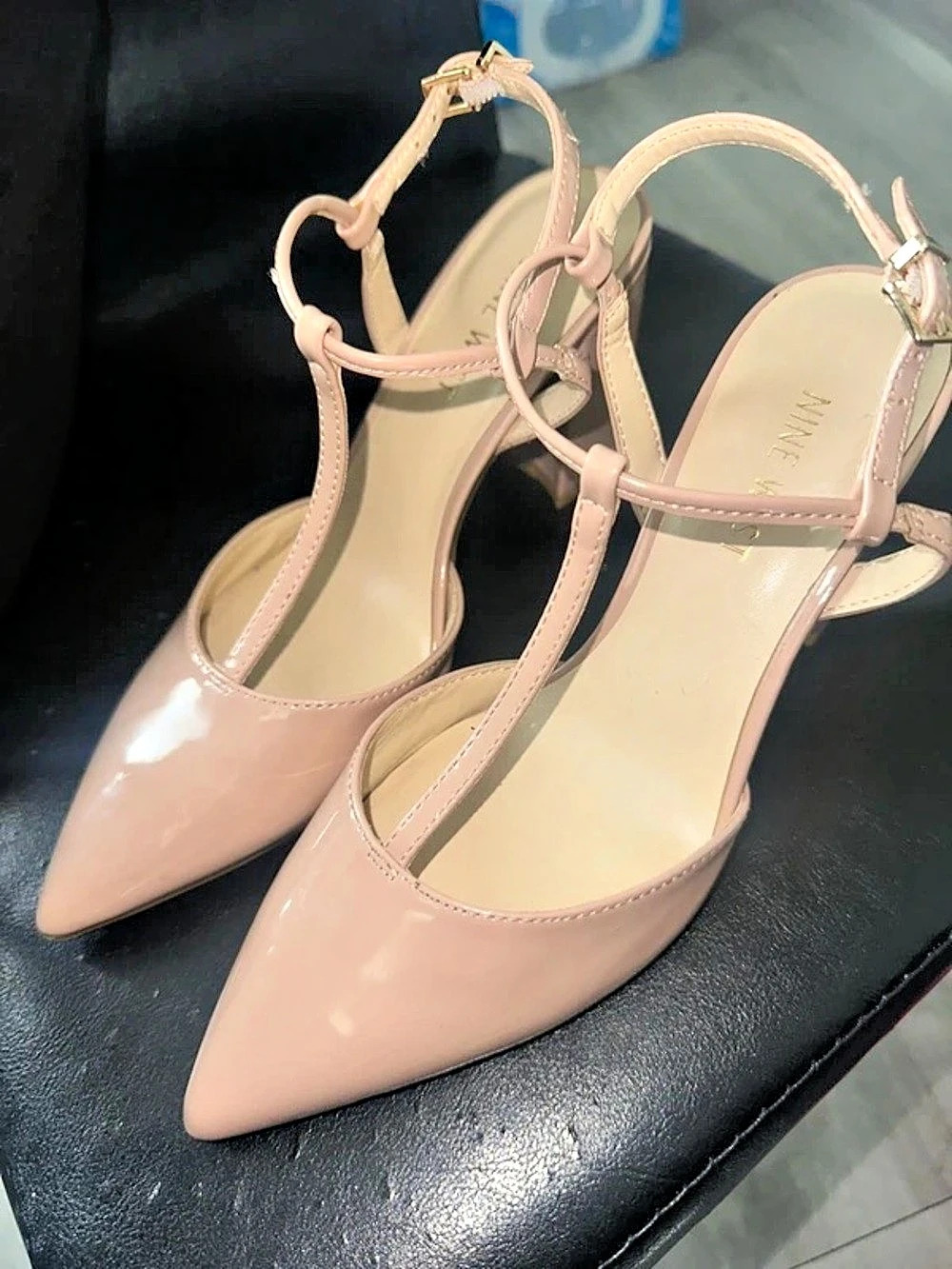 Nine West Pointed Toe Ankle Strap Heels in Pink